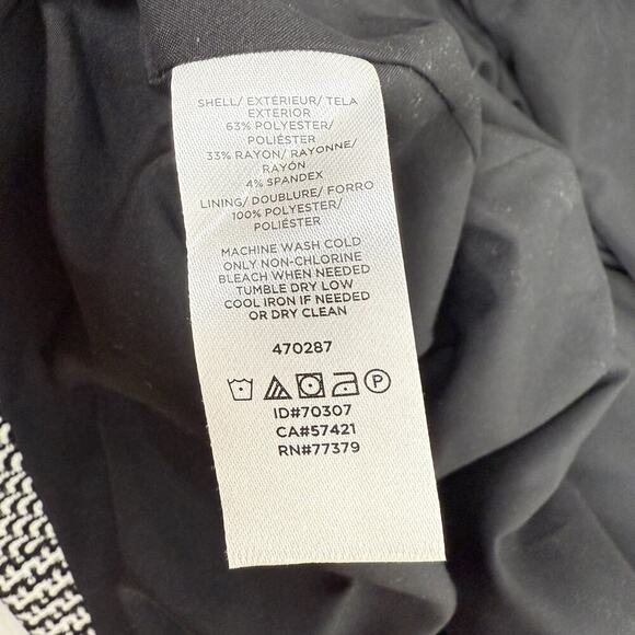 Ann Taylor Blazer Coat Sz M Houndstooth Plaid Mid-Length Lined Open Front Jacket - Picture 10 of 15